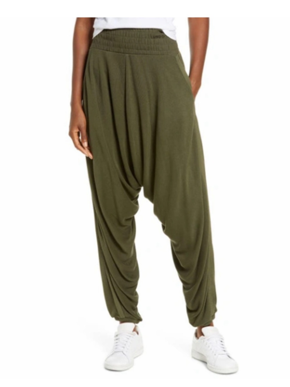 Free People Windy Meadow Solid Harem Pants In Green Cargo Size M FP Movement